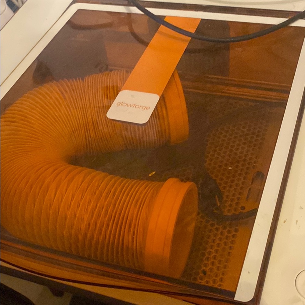 Glowforge Laser Cutter with Orange Cover